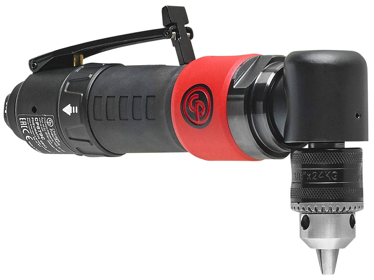 Chicago Pneumatic CP879C - Air Power Drill, Hand Drill, Power Tools & Home Improvement, 3/8 Inch (10 mm), Keyed Chuck, Angle Handle, 0.35 HP / 260 W, Chicago Pneumatic
