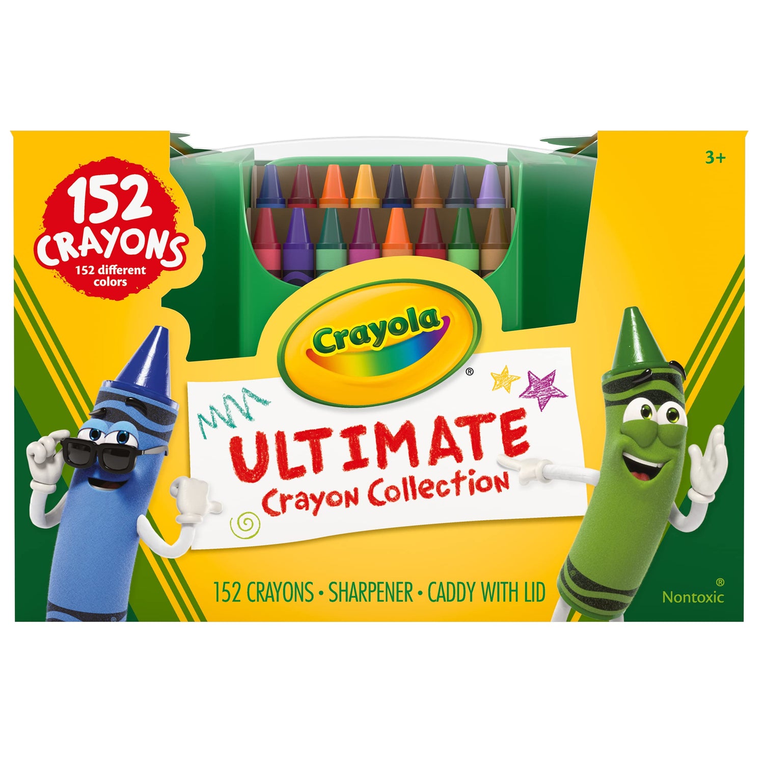 Crayola Ultimate Crayon Box Collection (152ct), Bulk Kids Crayon Caddy, Classic & Glitter Crayons, Gifts, Ages 3+ Crayola