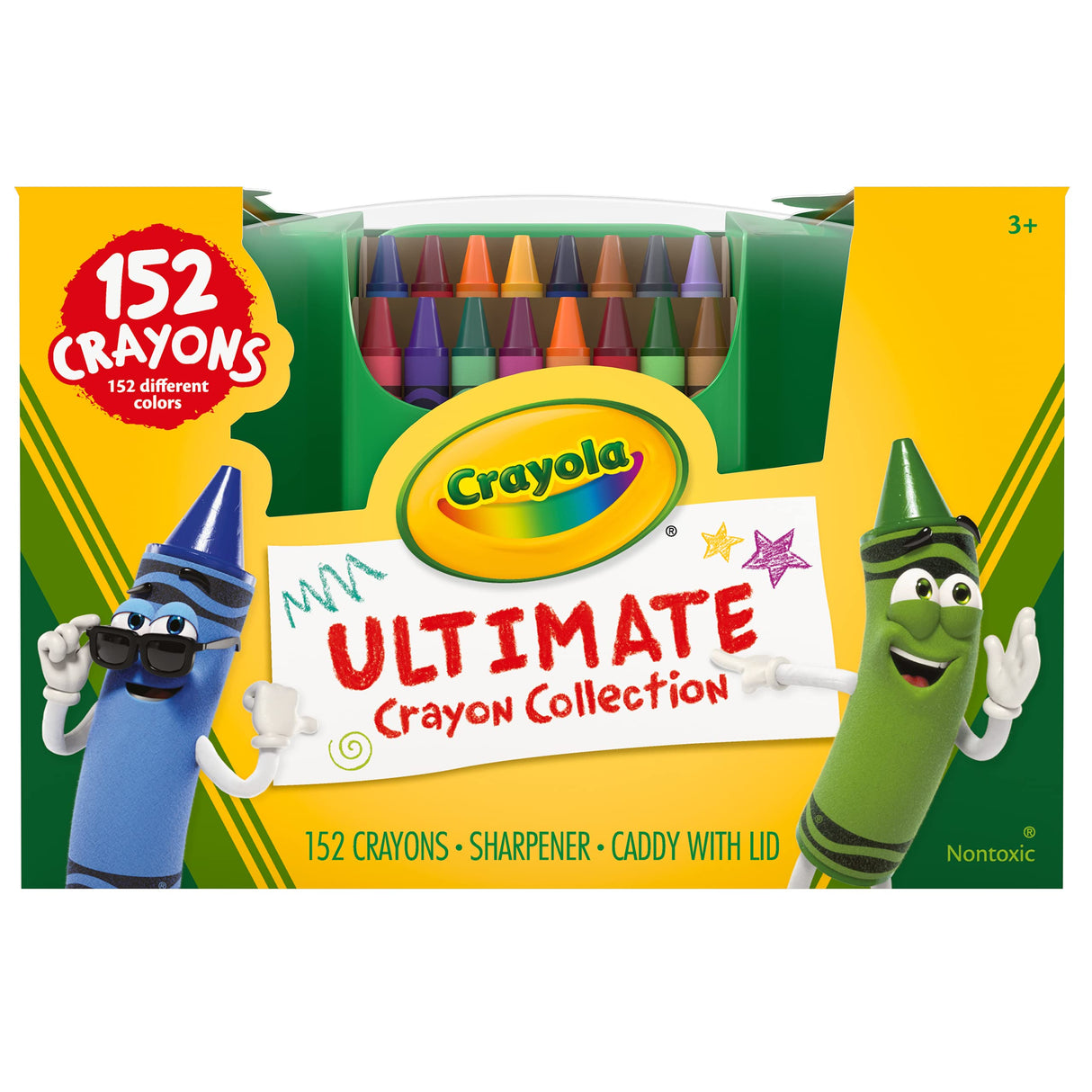 Crayola Ultimate Crayon Box Collection (152ct), Bulk Kids Crayon Caddy, Classic & Glitter Crayons, Gifts, Ages 3+ Crayola