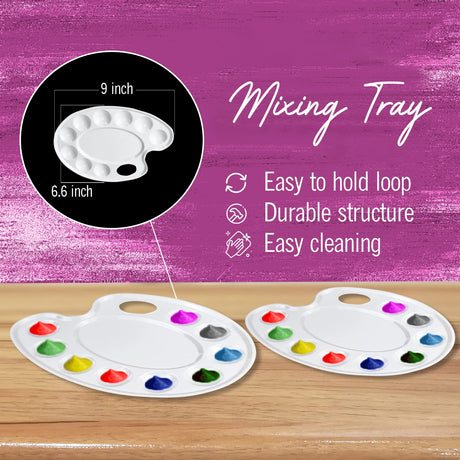 Acrylic Paint Set for Kids - Acrylic Paint Kit Includes 6 Assorted Craft Paint, Painting Canvas, 7 Paintbrushes, Paint Pallet - Arts and Crafts Paint The Mega Deals