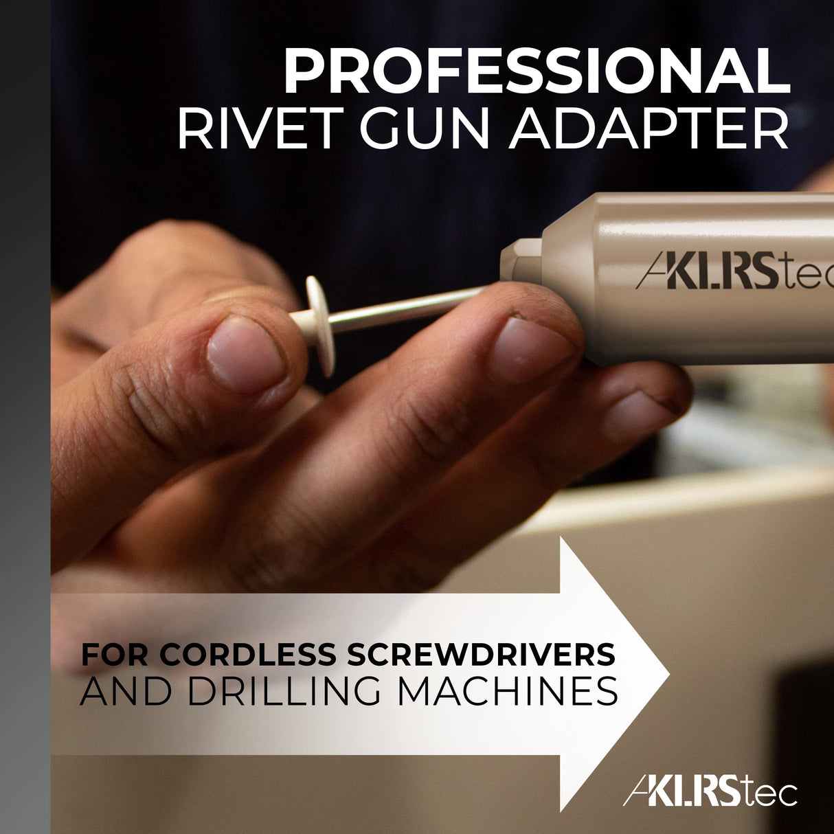 KLRStec Professional Rivet Gun Adapter - Rivet Attachment for Cordless Screwdrivers and Drills - Easy processing for Pop Rivets KLRS