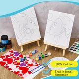 Yeaqee 13 Pcs Sip and Paint Kit Valentines Couple Painting Kit Supplies Canvas Painting Art Painting Set Pre Drawn Stretch Canvas Kit for Couple Date Yeaqee