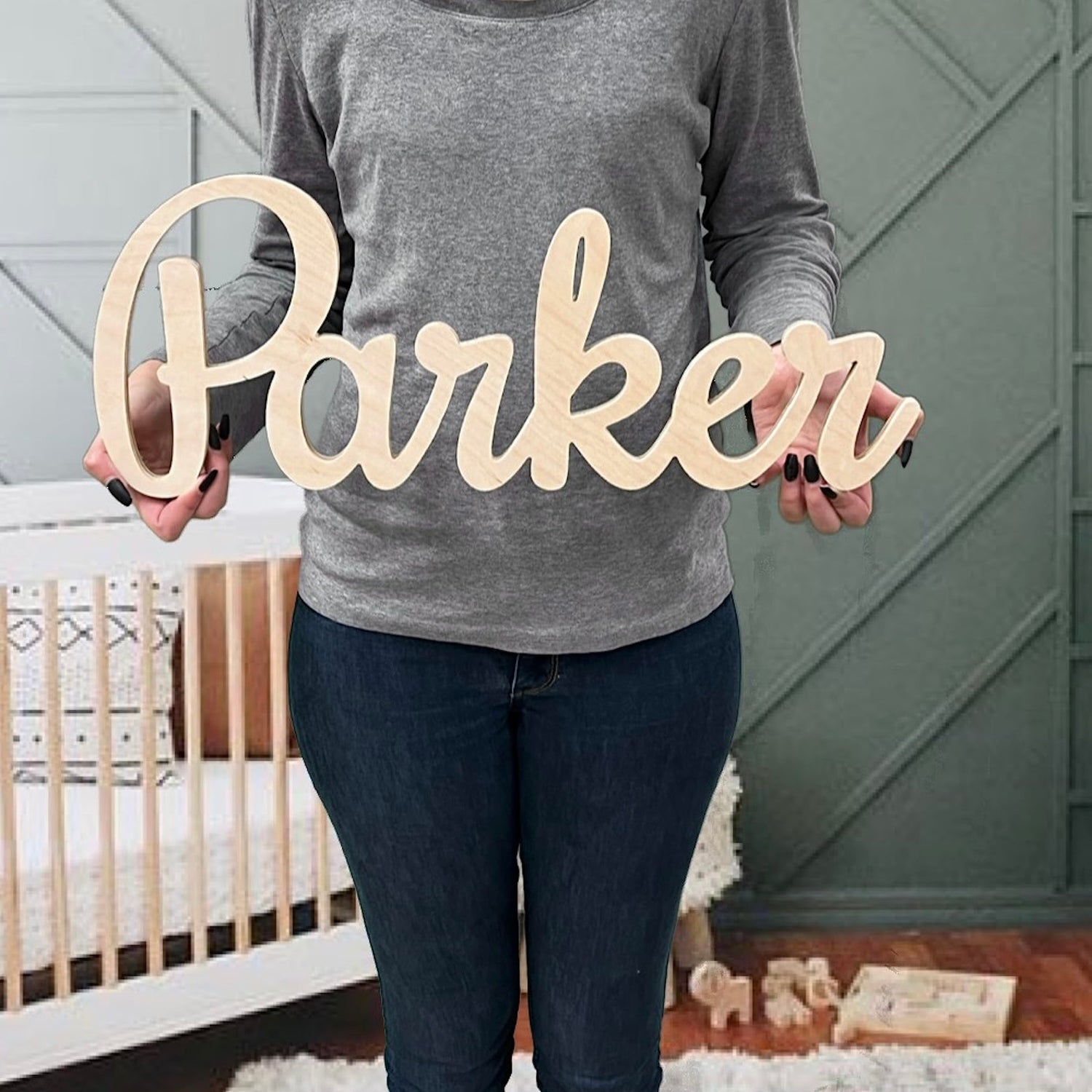 Wooden Name sign, Personalized Name Cut Out (18 Inches) Generic