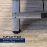 American Legend Brookdale 90” Billiard Table with Rustic Wood Finish and Navy Blue Cloth American Legend