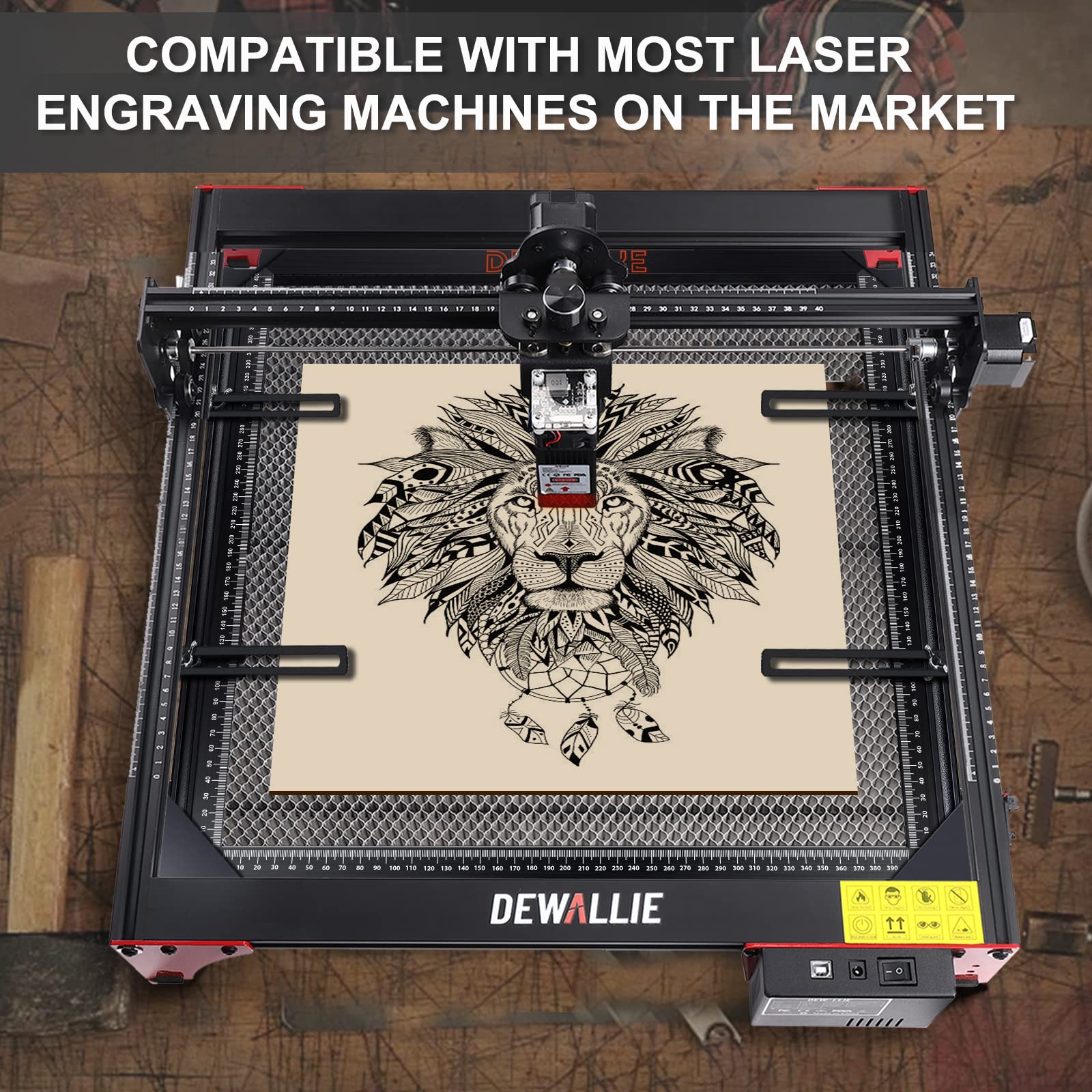 DEWALLIE Honeycomb Laser Bed with Fixture, 18.5x17.32x0.87'' Honeycomb Working Table for Xtool D1 and D1 Pro Diode Laser Engraver and Cutter, Smooth - WoodArtSupply