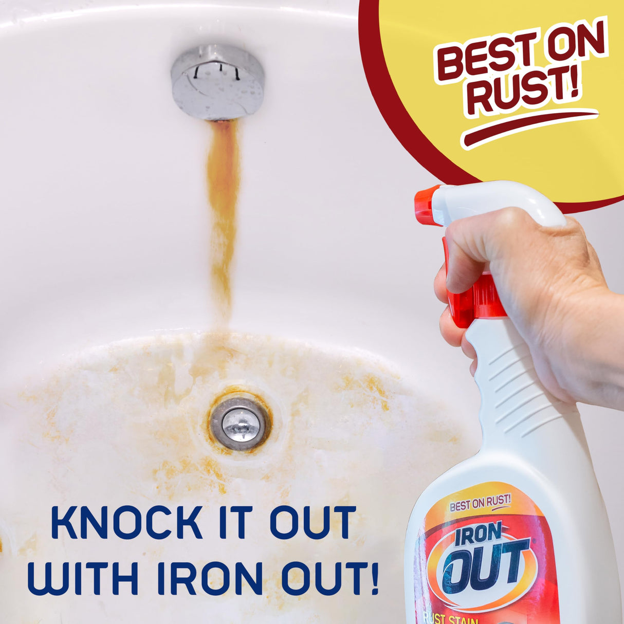 Iron OUT Spray Gel Rust Stain Remover, Remove and Prevent Rust Stains in Bathrooms, Kitchens, Appliances, Laundry, Outdoors, white 24 Fl Oz (Pack of Iron OUT