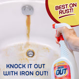 Iron OUT Spray Gel Rust Stain Remover, Remove and Prevent Rust Stains in Bathrooms, Kitchens, Appliances, Laundry, Outdoors, white 24 Fl Oz (Pack of Iron OUT