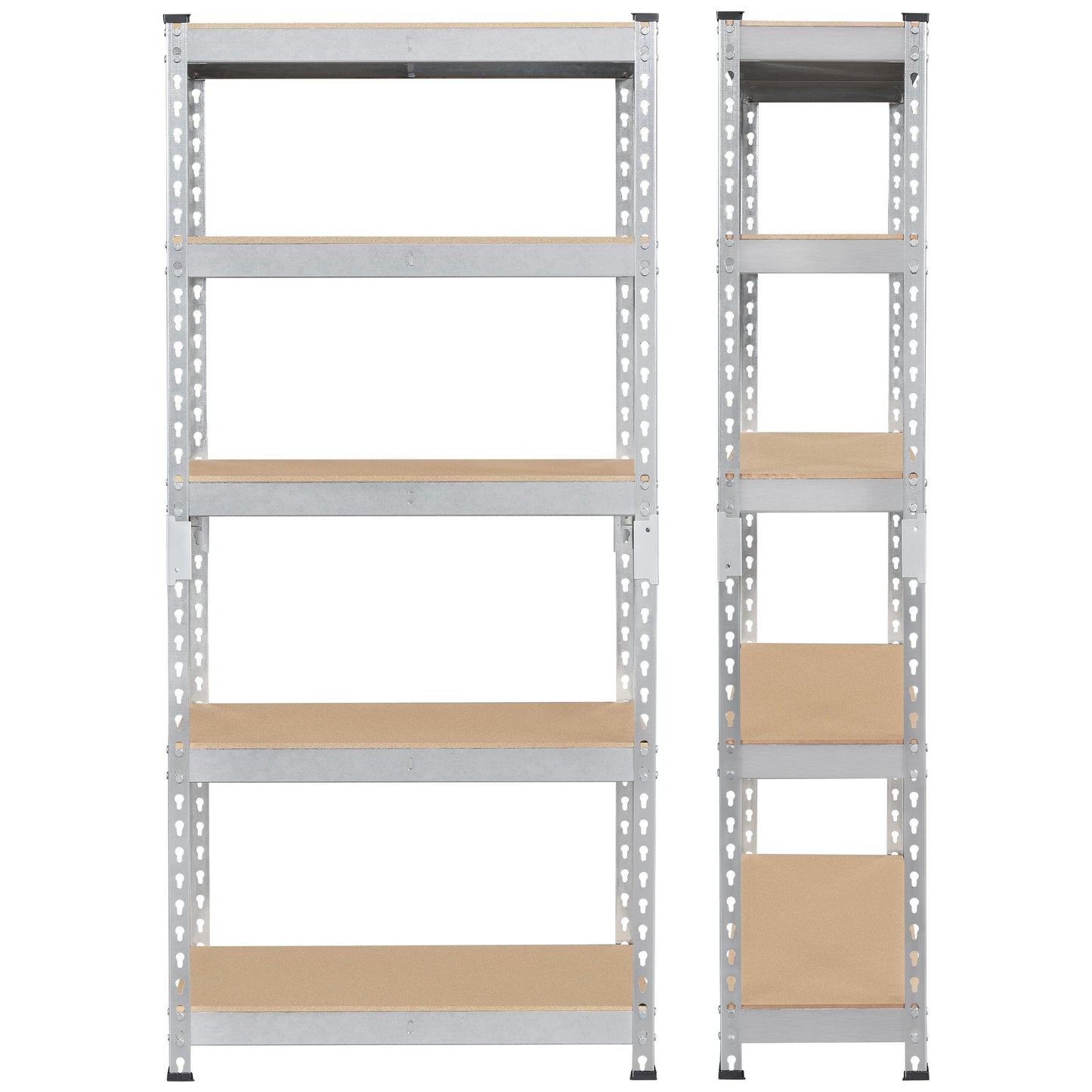 Topeakmart 2 PCS 5-Tier Utility Shelves, Metal Storage Shelves Garage Shelving Unit Adjustable Garage Storage Shelves Storage Racks Heavy Duty Shed - WoodArtSupply