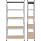 Topeakmart 2 PCS 5-Tier Utility Shelves, Metal Storage Shelves Garage Shelving Unit Adjustable Garage Storage Shelves Storage Racks Heavy Duty Shed Topeakmart