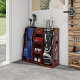 SuniBoxi Golf Bag Organizer, Premium Wooden Golf Storage Rack, Stylish Heavy-Duty Golf Bag Storage Rack for Garage, Indoor Spaces, Basements, and SuniBoxi