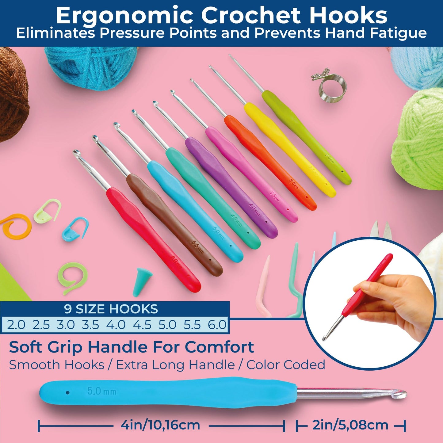 Craftwiz Ultimate Beginner Crochet Kit for Adults and Kids - Learn to Crochet with Complete Crochet Starter Kit - Perfect Crocheting Kit for