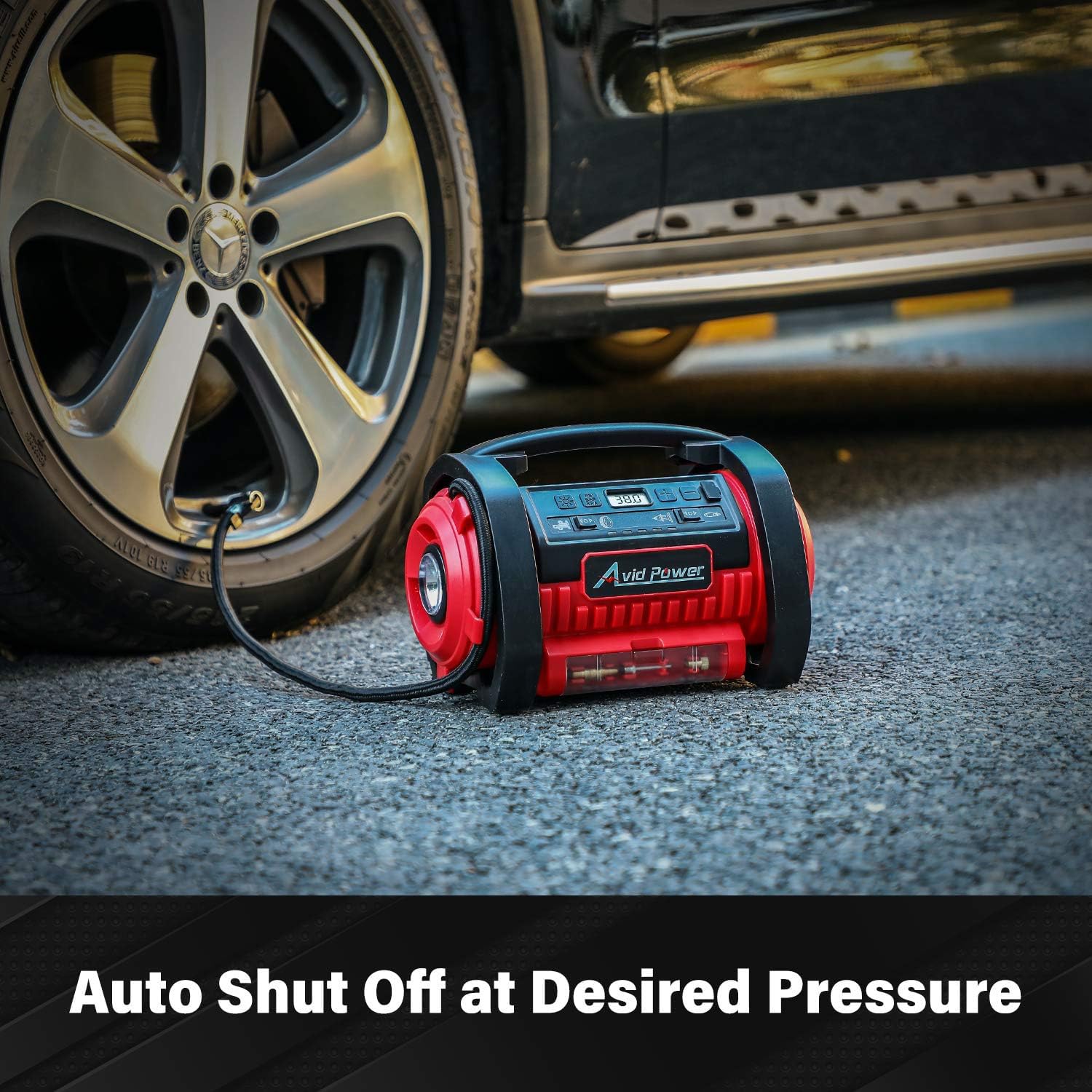 AVID POWER Tire Inflator Portable Air Compressor, 12V DC / 120V AC Car Tire Pump, Air Mattress Pump with Inflation and Deflation Modes, Dual Powerful AVID POWER