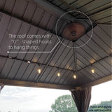 PURPLE LEAF 12' X 20' Permanent Hardtop Gazebo Aluminum Gazebo with Galvanized Steel Double Roof for Patio Lawn and Garden, Curtains and Netting PURPLE LEAF