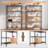 REIBII Wire Shelving Rack with Wheels Storage Shelves with Wheels 73.6" H Metal Shelving Unit Load 1750LBS Adjustable 5 Tier Metal Shelves for REIBII