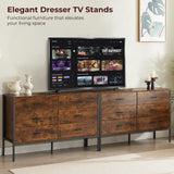 Lyromix Wood Dresser Wide 48'' Wooden TV Stand for Bedroom, Mid Century Modern Chest with Antique Finish, Perfect for Living Room Storage, 48.5" Lyromix