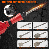 3600W Demolition Jack Hammer, Jack Hammer Concrete Breaker Tool Kit, 6pcs Chisels Bit Set W/Case, Noise-Canceling Earplug, Shoulder Strap Aprafie