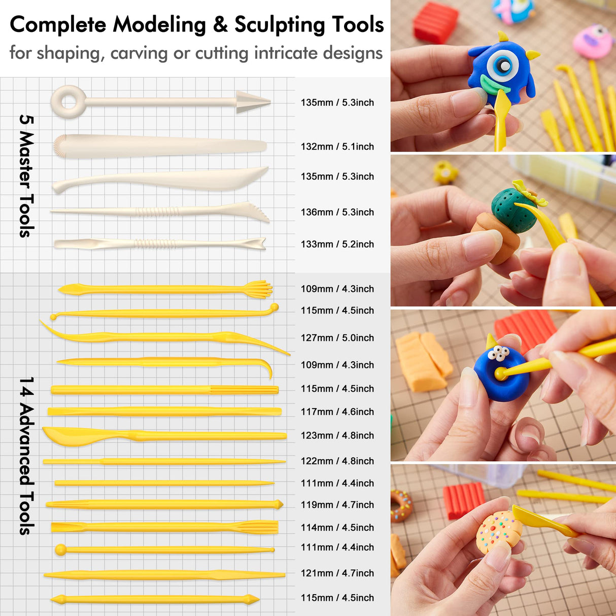 Polymer Clay, Shuttle Art 82 Colors Oven Bake Modeling Clay, Creative Clay Kit with 19 Clay Tools and 16 Kinds of Accessories, Non-Toxic, Non-Sticky, Shuttle Art