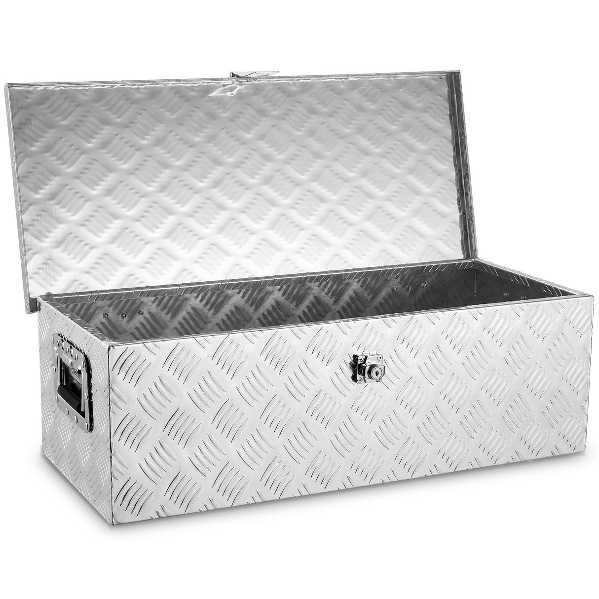 ARKSEN 30 Inch Heavy Duty Aluminum Trailer Tool Box Chest Box Pickup Truck Bed Storage Toolbox for RV, Truck, & Trailer with Side Handle, Lock and 2 ARKSEN