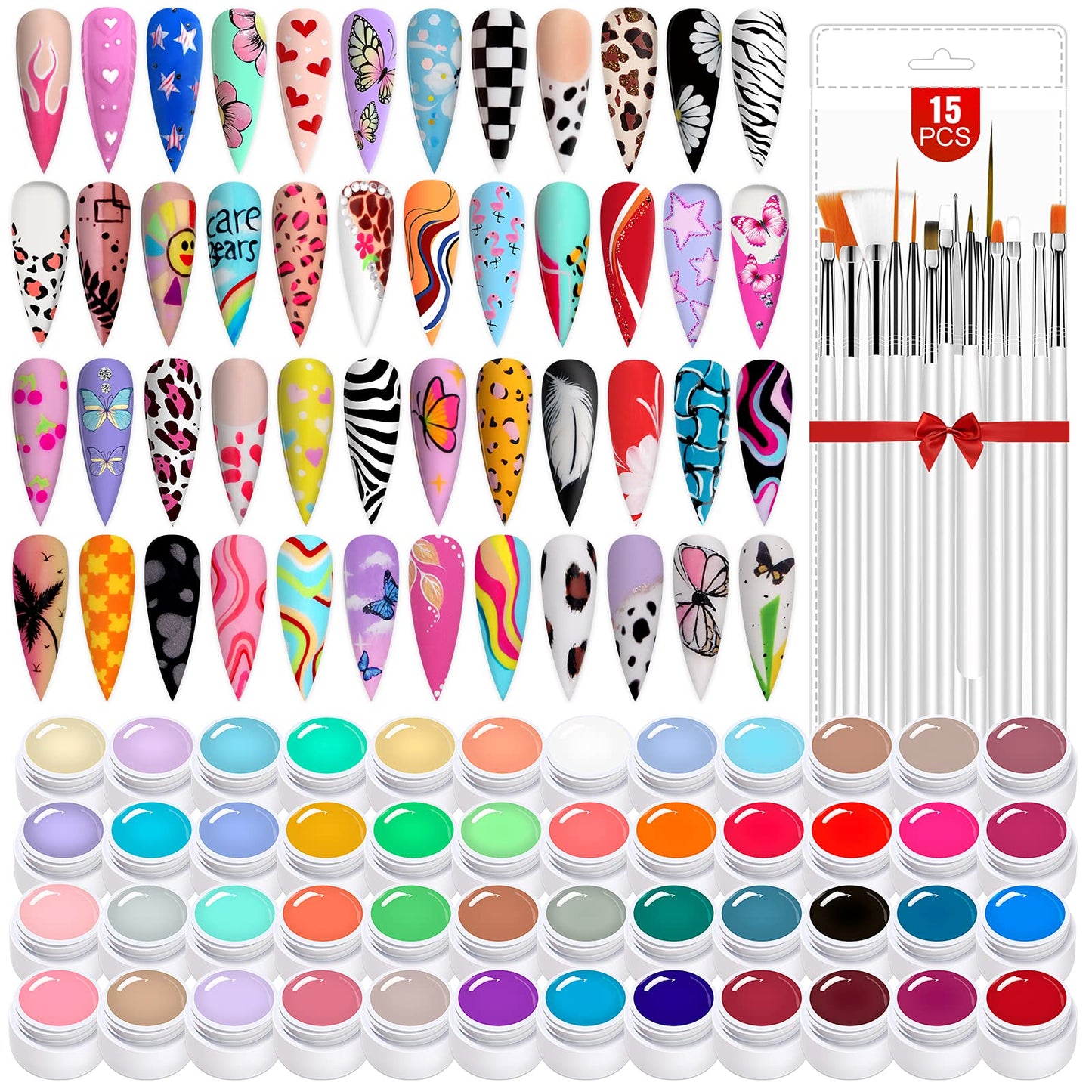 Saviland 12 Colors Nail Art Pens Set - 3D Nail Polish Pens Graffiti Nail Dotting Tools Acrylic Paint Pens Drawing Painting Point Liner Pen for Nails