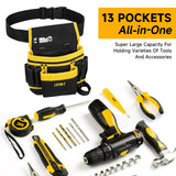 Tool Belt,Magnetic Tool Pouch,13-Pockets Tool Belts for Men,Detachable & Adjustable Tool Pouch belt for Electrician,Carpenter,Construction,Work LEFOR·Z