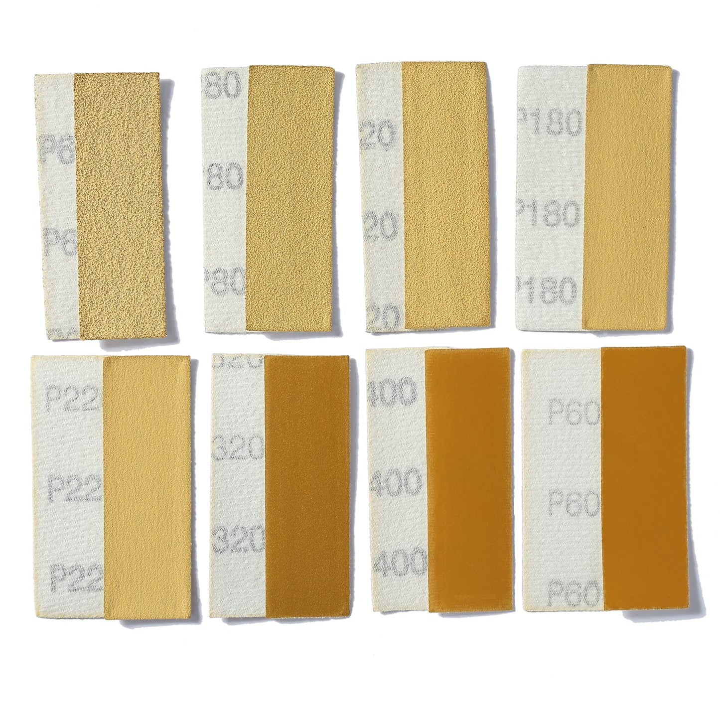 80 PCS Micro Detail Sander Paper Set, 3.5”x 1” Mini Hand Sanding Block, Hook and Loop Sandpaper Strips 60 to 600 Grit, Finger Sanding Tool for Wood