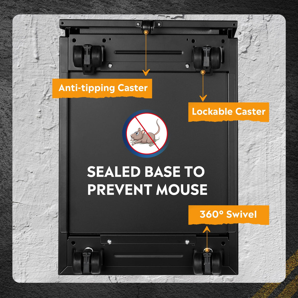 DEVAISE 3 Drawer Vertical File Cabinet, Mobile Filing Cabinet with Slim Width for Home Office, Black DEVAISE