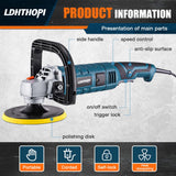 LDHTHOPI Buffer Polisher, 1600W 7 Inch/6 Inch Rotary Buffer Polisher Waxer, 7 Variable Speed 1000-3500 RPM, Detachable Handle for Car, Boat Sanding, LDHTHOPI