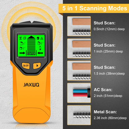 Stud Finder Wall Scanner - 5 in 1 Stud Detector with Intelligent Microprocessor Chip and HD LCD Display, Stud Sensor Beam Finders for Center and Edge