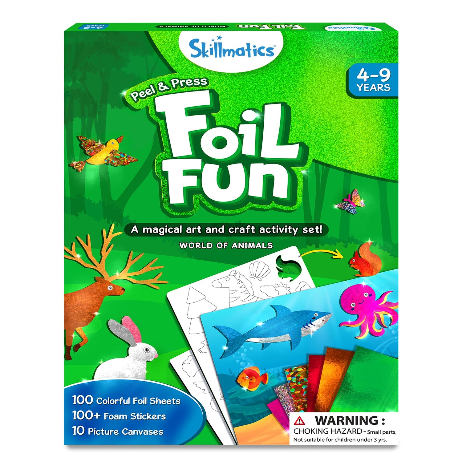 Skillmatics Art & Craft Activity - Foil Fun Animals, No Mess Art for Kids, Craft Kits & Supplies, DIY Creative Activity, Gifts for Boys & Girls Ages Skillmatics