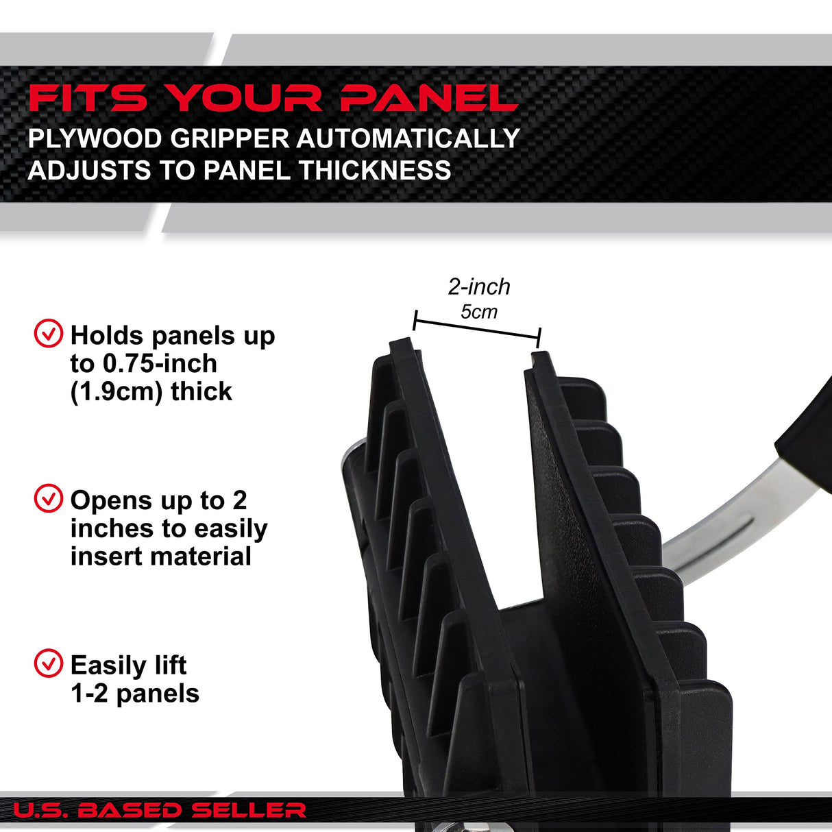 ABN Drywall Lift 2 Pack - One Handed Panel Carrier Plywood Lifting Tool, 350 Pound (175lb Each) Heavy Duty Board Lifter ABN