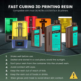 SUNLU 3D Printer Resin, 1kg Fast Curing Standard 3D Resin for LCD DLP SLA Resin 3D Printers, 395-405nm UV Light Curing 3D Printing Liquid SUNLU