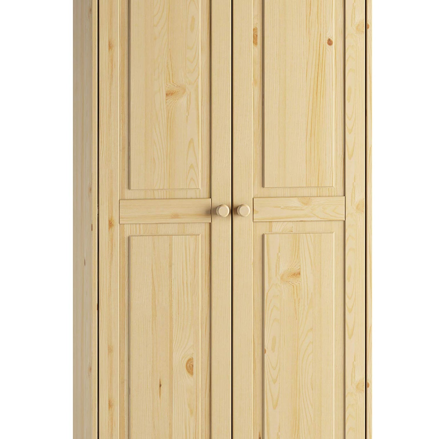 Solid Wood Unfinished Tall Pantry Cabinet with Adjustable Shelves and 2 Doors From the Tree Furniture