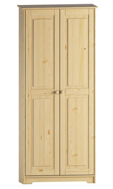 Solid Wood Unfinished Tall Pantry Cabinet with Adjustable Shelves and 2 Doors From the Tree Furniture