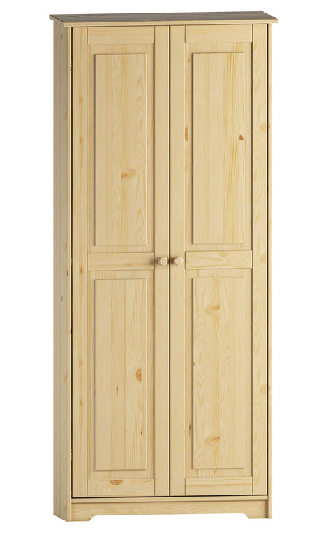 Solid Wood Unfinished Tall Pantry Cabinet with Adjustable Shelves and 2 Doors From the Tree Furniture