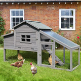 Chicken Coop 69" Chicken House with Large Nesting Box Outdoor Rabbit Hutch with UV Proof Roof,Waterproof GUTINNEEN