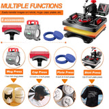 AKEYDIY 5 in 1 Heat Press, 12x15 Heat Press Machine for Tshirts, 360° Swing Away Shirt Press Machine for Sublimation, Multifunction Heat Press AKEYDIY