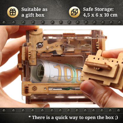 iDventure A-Maze-ing Safe - Marble Run Money Puzzle Box - Tricky Gift Packaging - 3D Puzzle for Adults - Escape Room Game - Brain Teaser - Birthday - WoodArtSupply