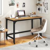Tangkula 48" Mobile Computer Desk, Rolling Computer Workstation with 4 Smooth Casters, Home Office Writing Desk, Work Bench, Heavy-Duty Metal Frame, Tangkula