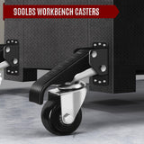 SPACECARE Workbench Casters Retractable Casters Kit 900Lbs, 4 Heavy Duty Casters Side Mounted All Steel Construction Urethane, Bonus Install SPACECARE