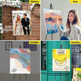 SunyesYoon Display Black Easel Stand for Wedding Sign - Artist Instant Tripod Collapsible Portable Floor Easel for Posters- 63" Adjustable Easy SunyesYoon