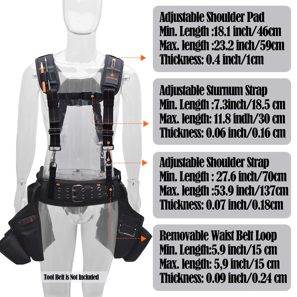 Tool belt suspenders, Tool bag suspenders, Bag suspenders, Nail bag suspenders, Tool bag suspenders carpenter, Construction suspenders for men, Tool WELKINLAND