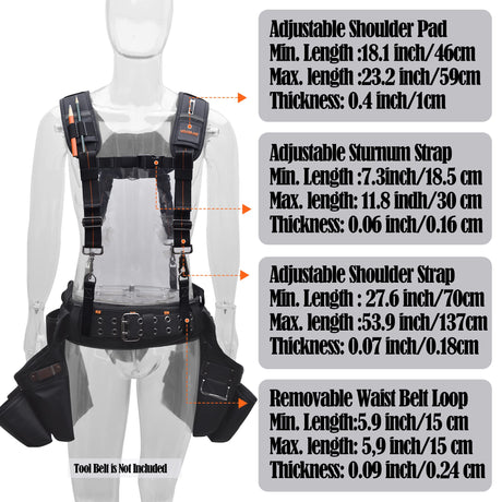 Tool belt suspenders, Tool bag suspenders, Bag suspenders, Nail bag suspenders, Tool bag suspenders carpenter, Construction suspenders for men, Tool WELKINLAND