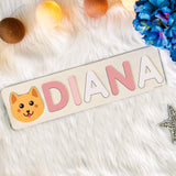 Animals Wooden Name Puzzle | Busy Board Puzzle | Toddler Toys | Baby Girl Gifts | Gift for Kids | Baby First Easter Present | Birthday Gift Zuzu Puzzle
