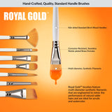 Royal Gold Royal & Langnickel 11pc Beginner Brush Set, Includes - Shader, Angular, Filbert, Detail, Script, Liner, Deerfoot & Fan Brushes Royal Gold