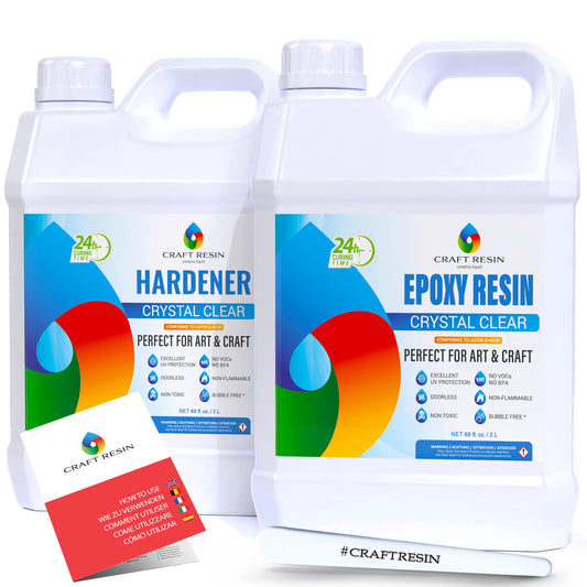 Craft Resin 1 Gallon Epoxy Resin Kit - Crystal Clear Epoxy Resin Kit & Hardener for DIY Art, Mold Casting, Jewelry Making, Coasters, Table Top,