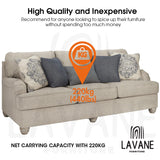 La Vane 5 inch / 12cm Wooden Furniture Legs, Set of 4 Solid Wood Carved Geometry Unfinished Replacement Bun Feet with Mounting Plate & Screws for La Vane