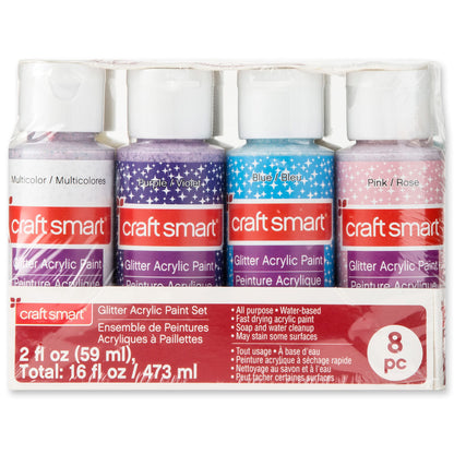 Craft Smart Glitter Acrylic Paint Set Value Pack