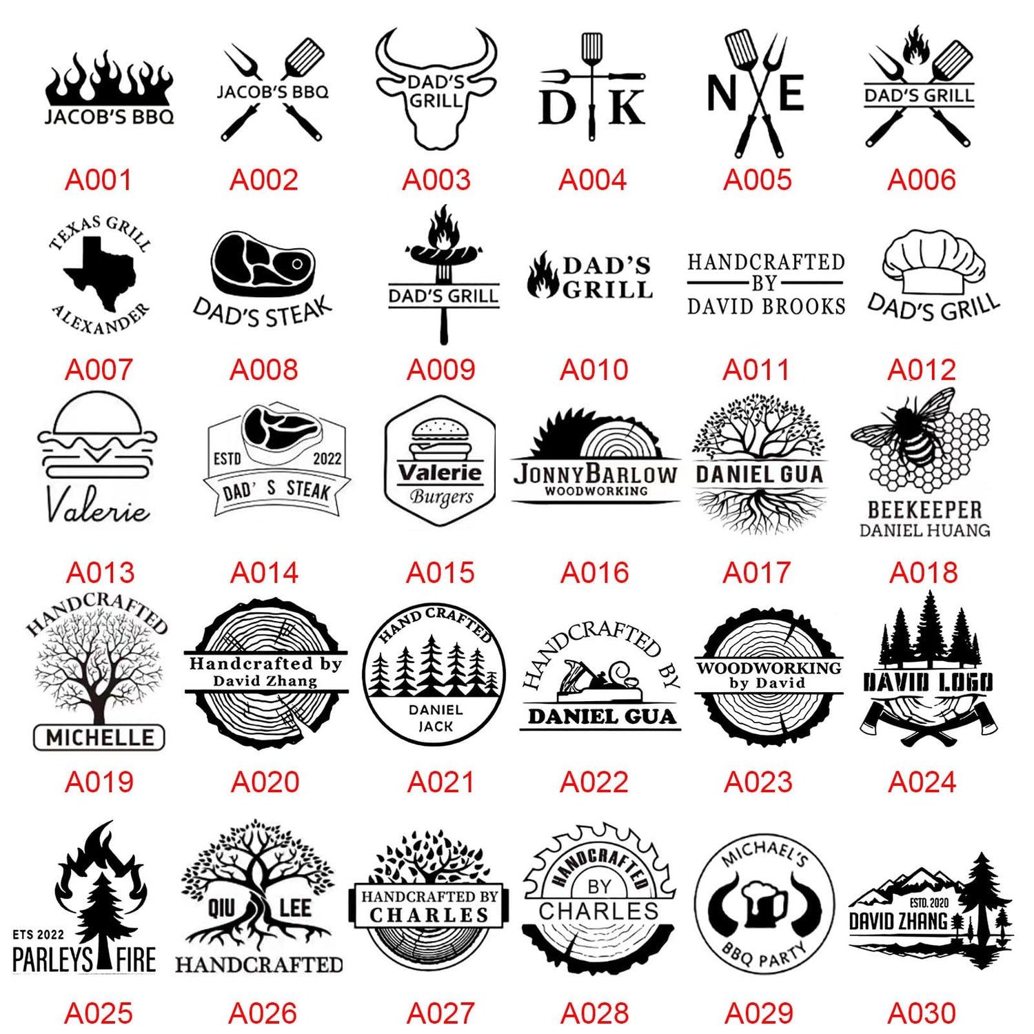 Personalised Branding Iron Stamp for Wood and Leather Crafts - Custom Logo 1"x1" Arokimi