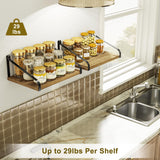 Love-KANKEI Floating Shelves Wall Mount Rustic Wood Wall Shelves with Large Storage L16.5 x W12 inch for Kitchen Living Room Bathroom Bedroom Set of Love-KANKEI