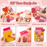 WATINC 30PCS Valentine’s Day Love Candy Jar Craft Kit, Make Your Own Valentines Thankful Candy Mason Jar, DIY Love Heart Candy Jar Decor Craft WATINC